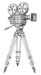 Vintage Film Camera Graphic Illustration with Transparent Background