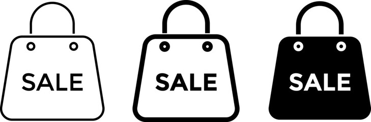 shopping bag with sale icon set. Bag symbol. Online Shop icons. paper bags sign. Gift icons
