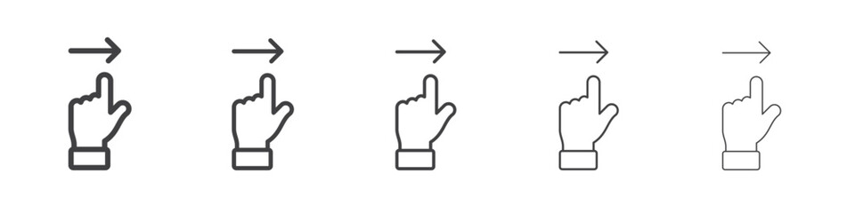 Finger swipe right gesture icon simple illustration logo art