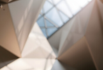 奥行きのあるぼかし効果を伴った幾何学構造背景