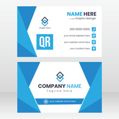 Business card and name card horizontal simple clean template vector design.Creative and modern business card template, blue  And White Minimalist Business Card Layout