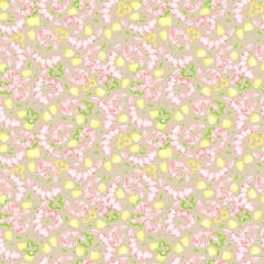 Hand drawn watercolor prawn and vegetables seamless pattern. Illustration isolated on grey background. Can be used for textile, fabric, scrapbook and other printed products.