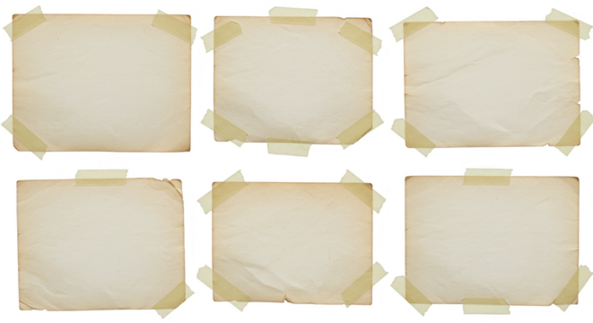 Scrapbook Paper Frame Aged Cardboard with Adhesive Tape and Texture