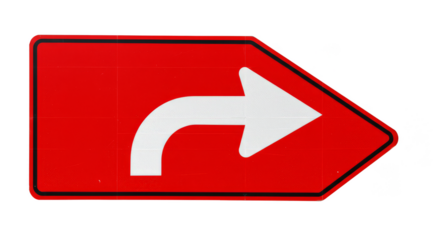 Vector Red Right Arrow Road Sign Isolated Directional Guidepost