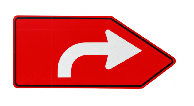 Vector Red Right Arrow Road Sign Isolated Directional Guidepost