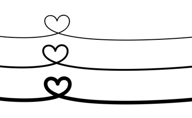 Heart shape. Continuous linear art doodle drawing vector illustration. Love one line symbol.