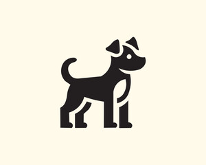 Playful minimalist dog icon for pet branding