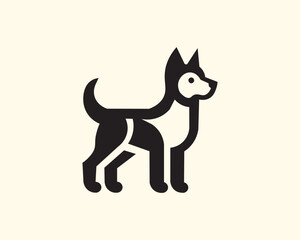 Obraz premium Minimalist husky dog logo icon for pet branding