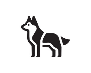 Minimalist husky dog icon for pet branding