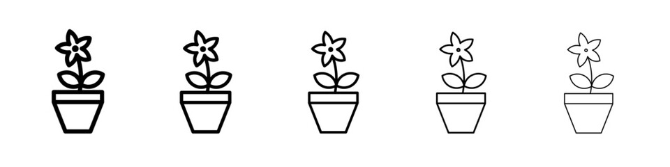 Flower in pot icon simple illustration logo art