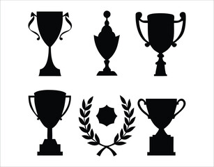 Championship Trophy Silhouettes in Black