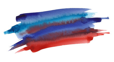 Watercolor Stain Brushstroke Texture Abstract Background Paint in Blue Red