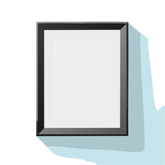 Modern Framed Picture Hanging on a Wall, Minimalist Design with Shadows and Perspective