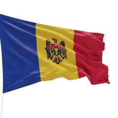 Fototapeta premium Waving Moldovan National Flag Symbol Of Sovereignty Illustration Isolated