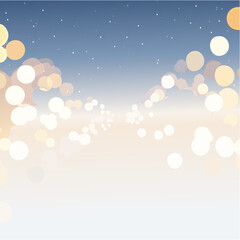 Dreamy Sky with Bokeh Lights and Stars - Atmospheric Illustration