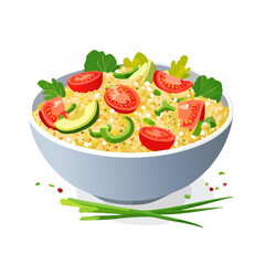 Mediterranean Quinoa Salad with Vegetables in a Bowl