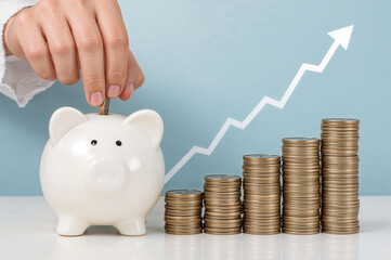 piggy bank and money