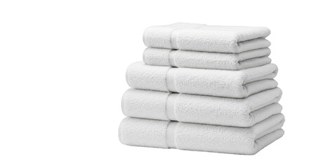 White Cotton Towel Stack Isolated Transparent 3D Rendering Background