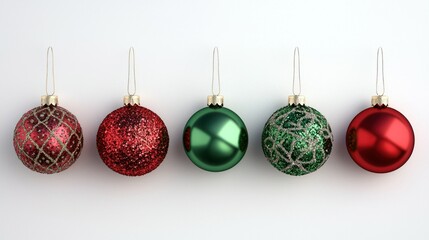 3D render of red and green ornament set