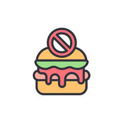No Burger Sign Symbolizes Dieting And Healthy Eating Choice Concept