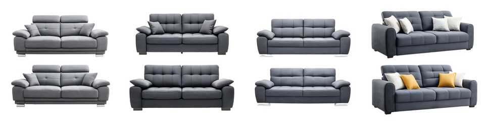 Fototapeta premium Gray Sofas: Modern Couch Collection for Living Room Interior Design