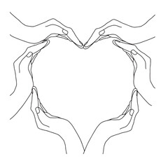 Fototapeta premium Friendship Day, Hands form a heart shape, a symbol of love, care, and human connection