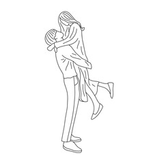 Friendship Day. Vector drawing illustration of a black silhouette of a woman in a dress, perfect for fashion and art