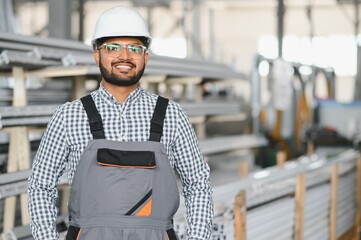 PVC industry worker or operator making frames for windows and doors