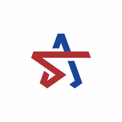 Letter AS Star Logo 