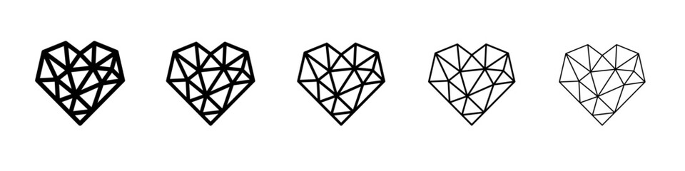 Heart shaped diamond icon simple illustration logo art
