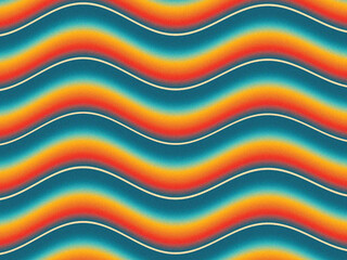 Vibrant Gradient Wave Seamless Pattern Retro Sunset Hues Design