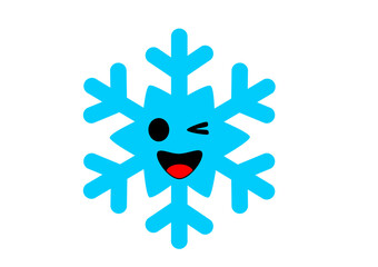 Cute Smiling Snowflake Vector Illustration, ideal for Winter, Christmas, or Holiday Designs Cartoon Character