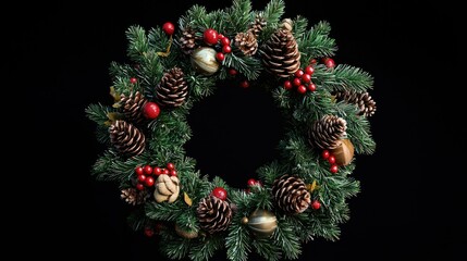 3D render of wreath with all-season items