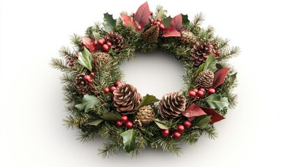 3D render of wreath with all-season items