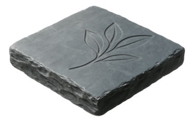 A decorative stone garden path marker for guiding visitors through the landscaped areas of a weekend escape.