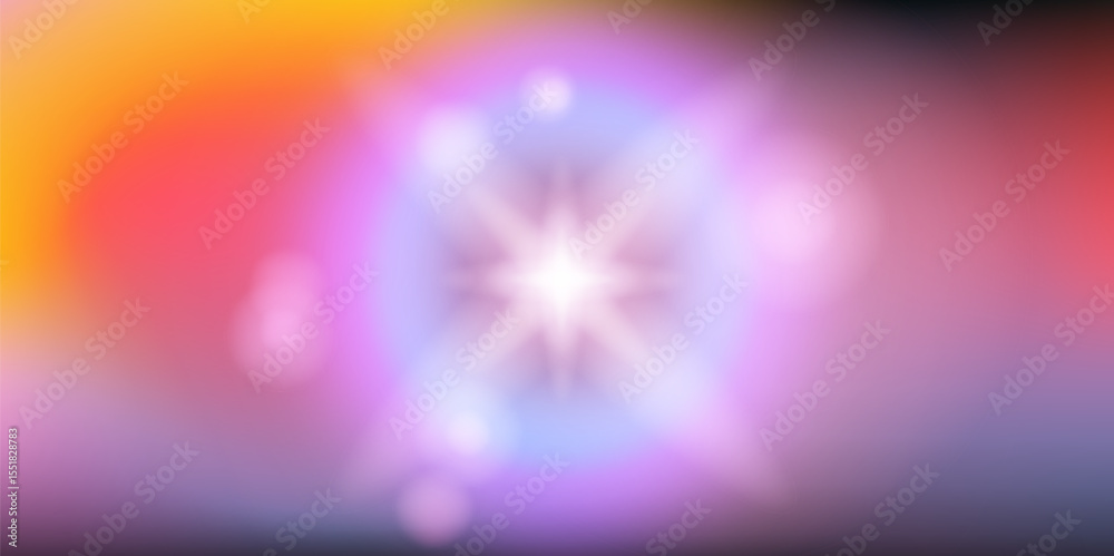 Poster abstract vector illustration in vibrant style, featuring gradients of pink, blue, yellow, and white,