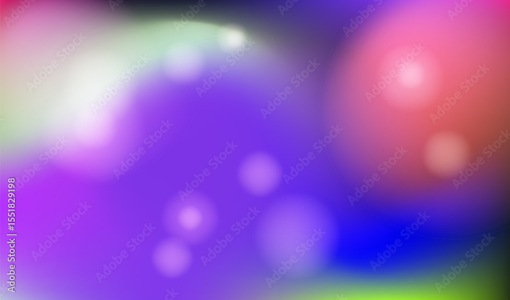 Poster abstract vector illustration in trendy “blurry gradients” style, featuring soft, rounded shapes in v