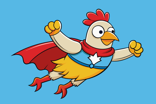 Super chicken cartoon