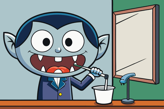 Vampire brush teeth