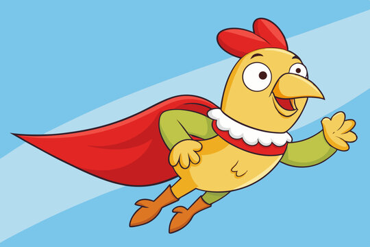 Super chicken cartoon