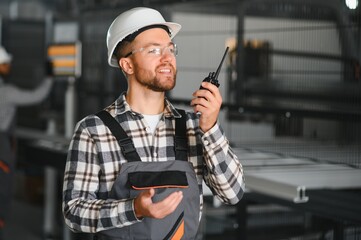 Factory worker. Man working on the production line