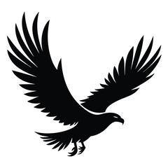 Obraz premium Silhouette of an eagle with its wings spread in flight design