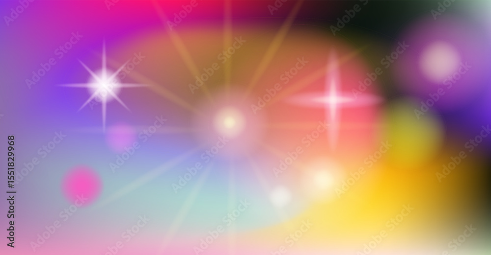 Aufkleber abstract vector illustration in vibrant style, featuring gradients of pink, blue, yellow, and white,