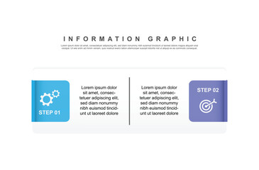 modern design template infographic with 2 step paper style layout for business