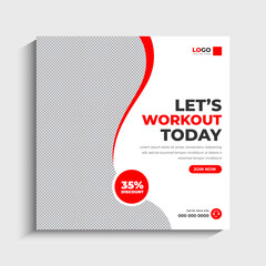 Fitness Workout Gym Social Media Instagram post template