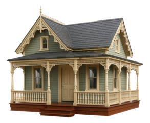 A Victorian-style guest house with ornate detailing, fitting for a historic neighborhood.