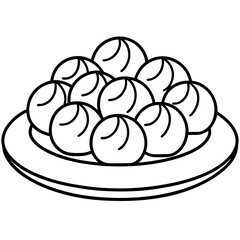 Minimal Dessert Plate Line Art