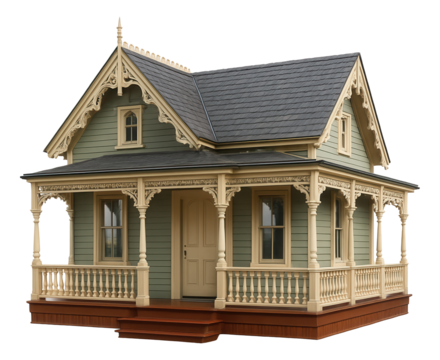 A Victorian-style guest house with ornate detailing, fitting for a historic neighborhood.