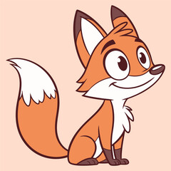 Cute cartoon fox set. Cartoon animal character design. Flat vector illustration isolated on a white background.