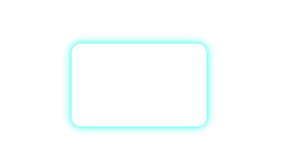Fototapeta premium Neon blue glowing rectangle with shadow isolated on transparent background. Futuristic light frame banner. Design elements for digital design, advertising, web display, PNG 